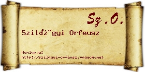 Szilágyi Orfeusz névjegykártya